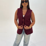 Blazer sans manche( bordeaux)