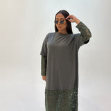 Robe dentelle Talya (kaki)