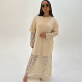 Robe dentelle Talya (beige)