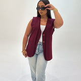 Blazer sans manche( bordeaux)